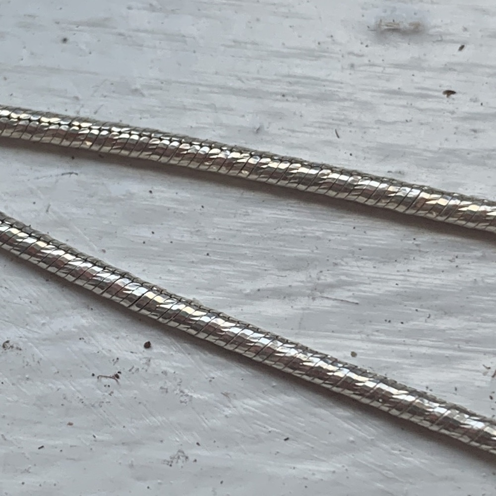 Solid Snake Chain. Sterling Silver 18in Italy . L… - image 4